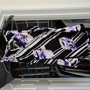 Floral Sleeveless Top - Black and Blue